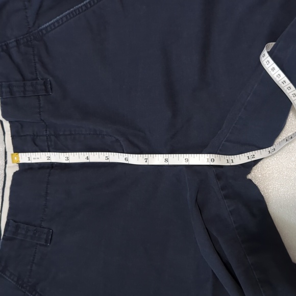 Women's Chino Khaki High Rise Navy Blue Shorts Size 10 - Picture 9 of 10